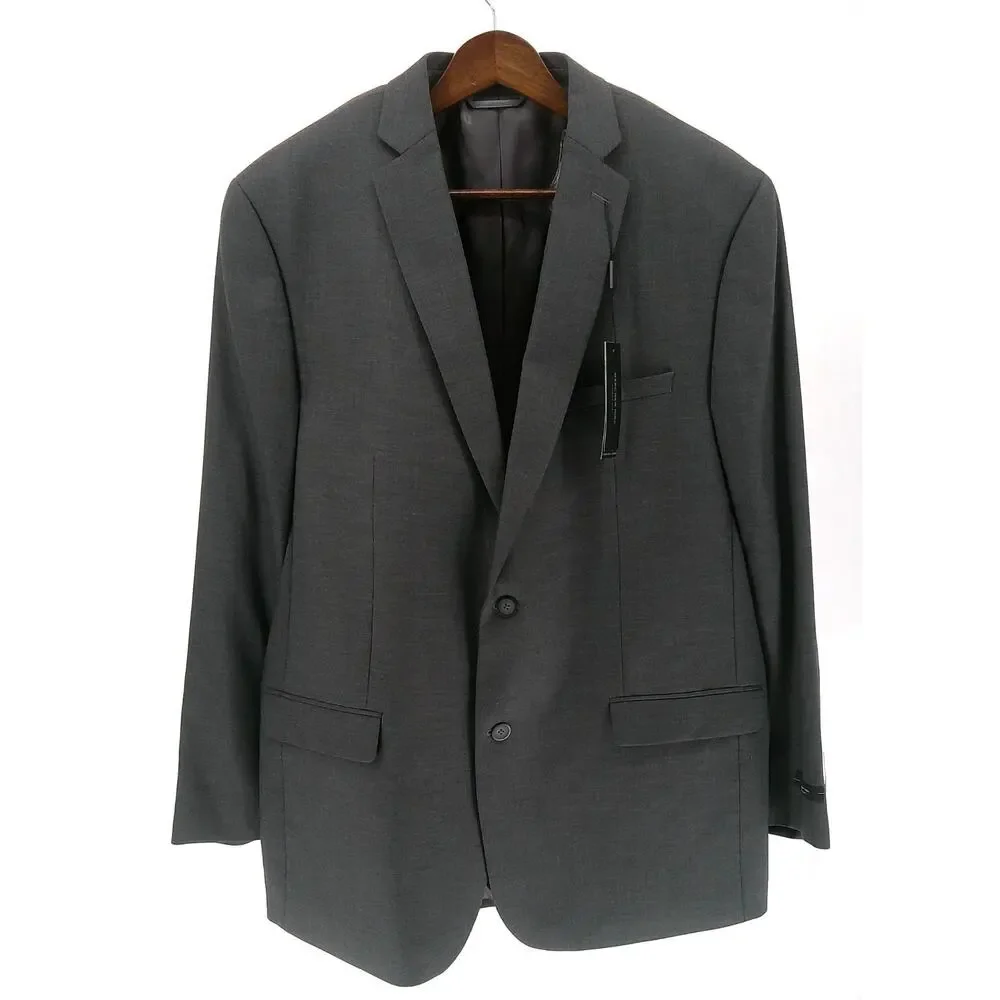 Men's Andrew Mark Double Vented Gray Blazer Suit Jacket Size 48L Modern Fit